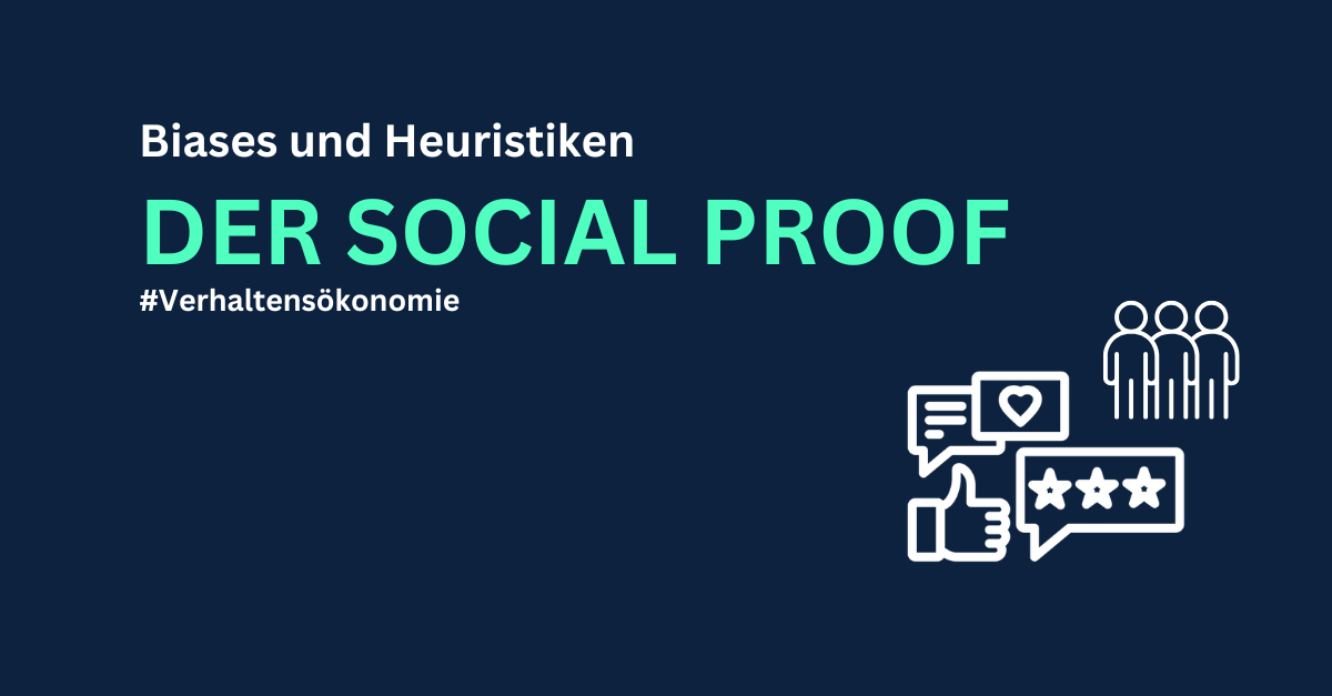 Dunkelblauer Hintergrund mit Titelschriftzug "Social Proof".